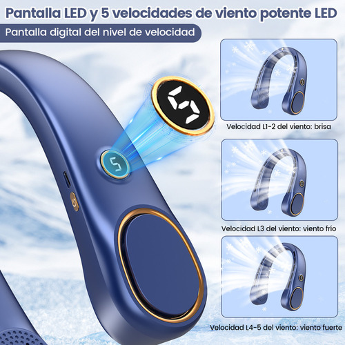 S Ventilador De Cuello Portátil Sin Aspas Mini Usb Recargar