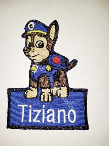 Parche Aplique Paw Patrol Con Nombre Chase