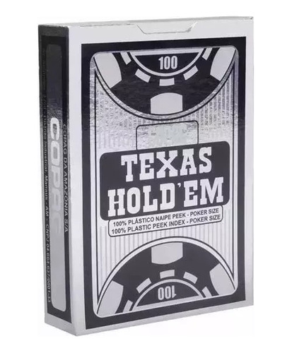 Baralho Plastico Copag Texas Holdem Poker Naipe Grande Preto