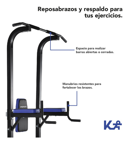Torre Multifuncional Abdominales Fondos Banco Entrenamiento