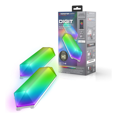 Monster Mlbrgb Dígito Add-on Pack; Paneles De Arte Led 3d .