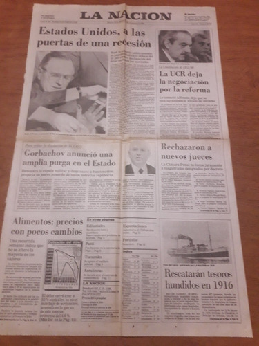 Tapa Diario La Nación 17 11 1990 Bioy Casares Ucr Gorbachov 