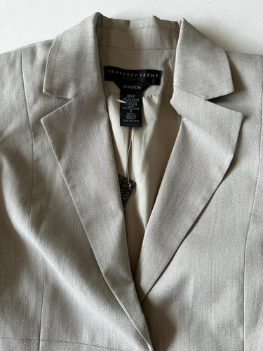 Blazer Geoffrey Beene Saco Gris Vestir Mujer Ejecutivo (Usado)