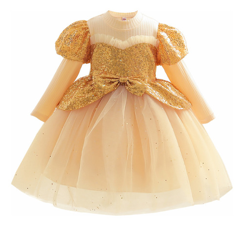 Vestido De Lentejuelas Niña Bebe De Princesas Cumpleaños