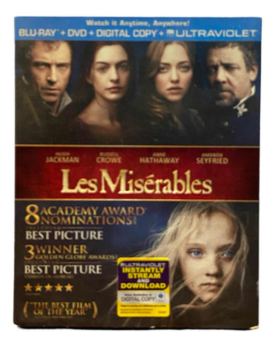 Les Miserables. Pelicula. Blue Ray, Dvd, Copia Digital.