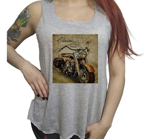 Musculosa Dama Vehiculos Classic Motocicleta Vintage