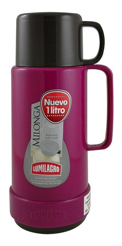 Imagen 1 de 2 de Termo Lumilagro Milonga de vidrio 1L violeta