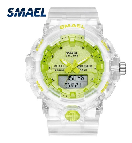 Relógio  Smael Feminino Esportivo Verde Neon  8025 .