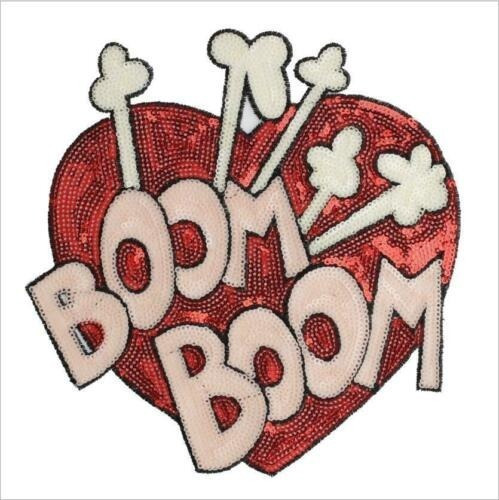 Aplique Lentejuelitas Bordado Corazón Boom Boom