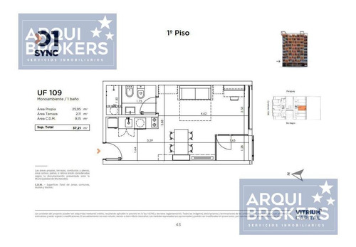 Imagen 2 de 12 de Venta Apartamento Monoambiente En Barrio Sur - 109