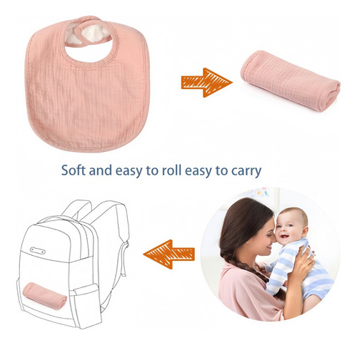 Baberos Suaves Y Absorbentes Para Bebés De 8 Piezas