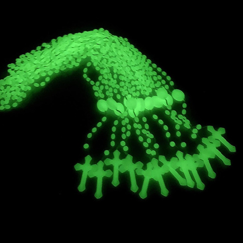 Imagen 4 de 5 de Rosarios Plastico Luminoso Fluorescente Comunión Bautizo