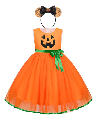 Vestido De Halloween Para Niñas Pequeñas Y Grandes, Disfr.