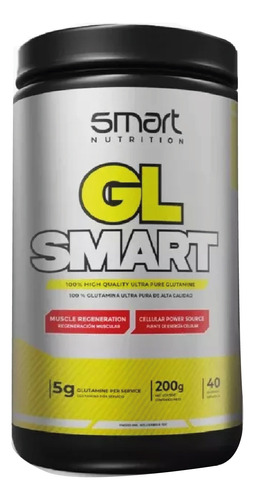 Glutamina 200 Gramos Smart Nutrition 40 Servicios