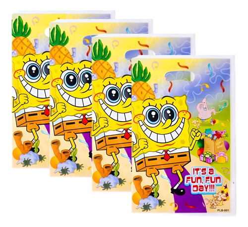 Pack 20 Bolsas De Cumpleaños Bob Esponja - Dulces Cotillón