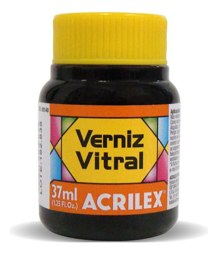 Verniz Vitral Laranja 37ml. Cx.c/06 Acrilex Acabamento Brilhante