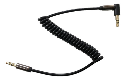 Cable Auxiliar Stereo Espiralado 3.5 Mm En Angulo 1 Metro