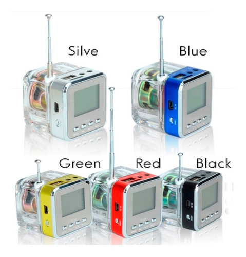 Imagen 4 de 6 de Mini Parlant Fm Usb Sd Led Para iPhone iPad iPod Mp3 Pc