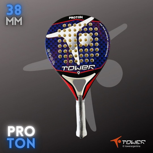 Imagen 2 de 10 de Paleta De Padel Paddle Tower Proton 2021 Pro - 6 Cuotas