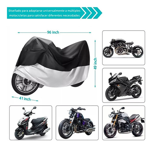 Funda Cubre Motocicleta Carpa Impermeable 245x105x125cm