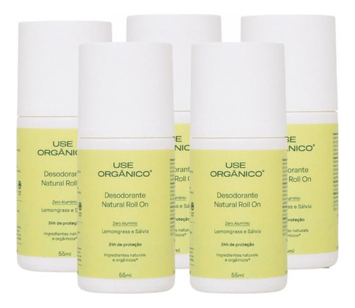 Kit 5 Desodorante Lemongrass E Salvia 55ml - Use Organico