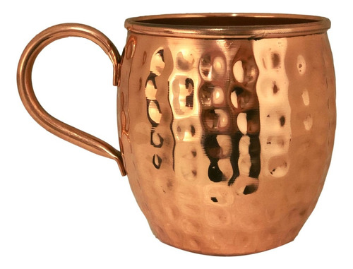 Caneca De Cobre Puro Martelada 400ml Gold Rose Moscow Mule