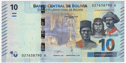 Bolivia Billete 10 Bolivianos Unc 2017 Pick 248