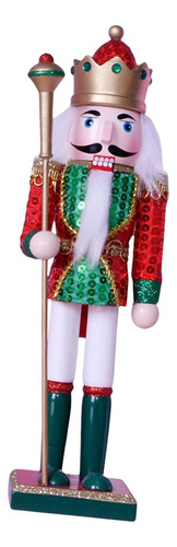 Cascanueces De Madera Brillante Figuras Navidad Bota Verde