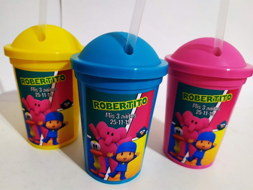 Vasos Plásticos Milkshake - Pocoyo (20 Unid)