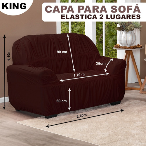 Protetor Capa De Sofá 2 Lugares King Malha Diversas Cores