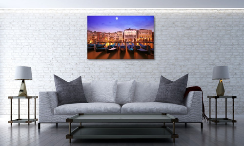 Cuadro Canvas Venecia Italia Luna Llena & Góndolas 65x100cm