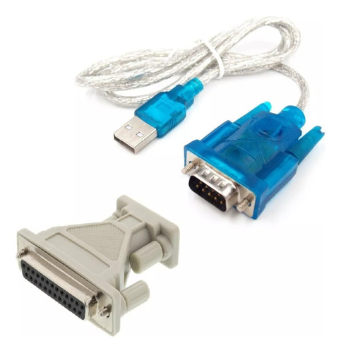 Cable Adaptador Usb A Rs-232+ Adapt Db9 Db25 Hembras