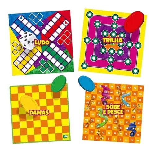 Jogos Clássicos Baralho Ludo Mico Dominó Cartas Brinquedos