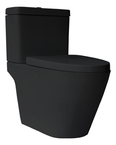 Vaso Monobloco Preto Fosco Assento Descida Suave 810 Manplex