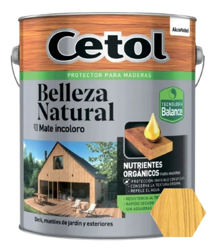 Cetol Belleza Natural Mate Incoloro Cristal Madera 1 Litro