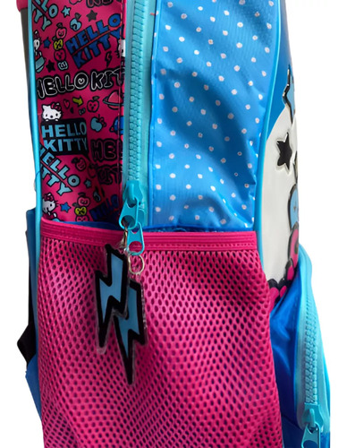 Mochila Con Carro Hello Kitty 16 Pulgadas Escolar Child Color Celeste