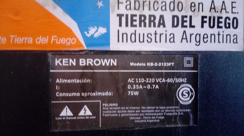 No Envío - Tv De Tubo Ken Brown 21 Con Control Remoto (Usado)