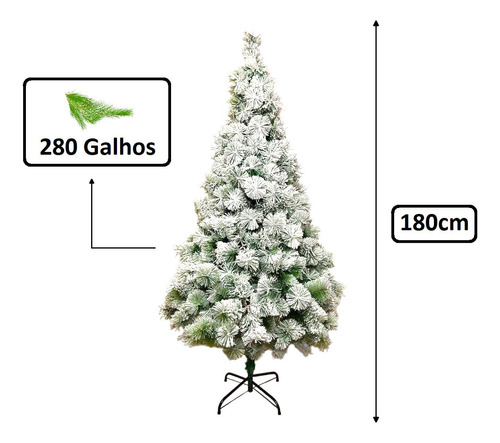 Árvore De Natal Luxo Pinheiro Com Neve Nevada Cactos 1,8m
