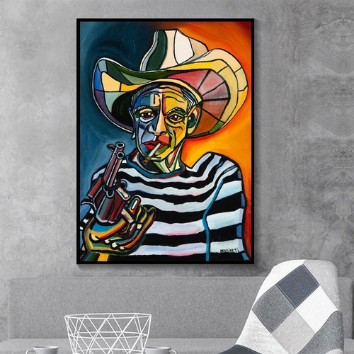 Imagen 2 de 10 de Cuadros- Picasso Cara 30,decorativo,95x60cm-16k Resolución