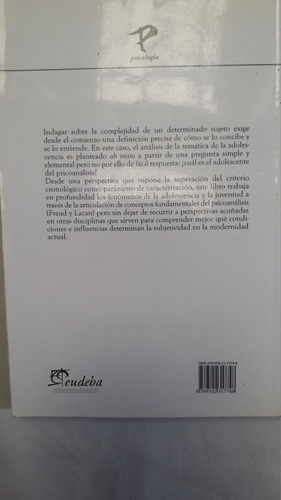 Libro * Psicologia : Adolescencia Y Juv * Berrionuevo Eudeba (Usado)