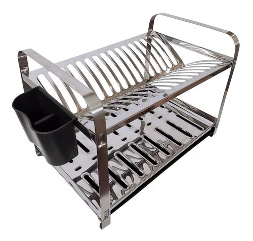 Imagen 2 de 2 de Escurridor Seca Platos Cubiertos 16 Platos Acero Inox Brinox