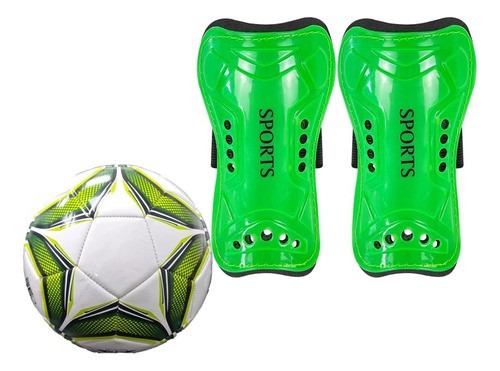 Pack Balon Pelota De Futbol N5 + Canilleras Espinilla Futbol