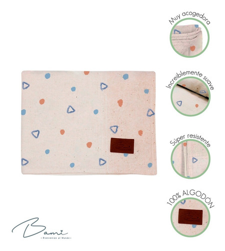 Bami Manta Cobija De Franela Para Bebe Estampado Circulos