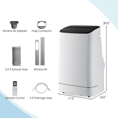 Aire Acondicionado Portátil 15000 Btu 4 En 1 Con Control Rem Blanco