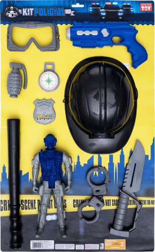 Kit Policial Master+ Miniatura Militar Infantil- Toy Master