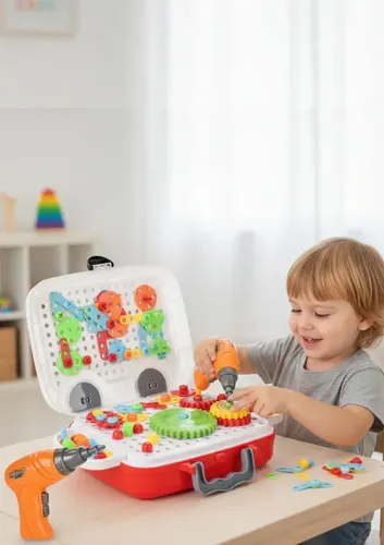 M. 100days BOX リフィルセット Kit Ferramentas Infantil Ddg Toys Maleta Rodinhas +100 Peças Idade