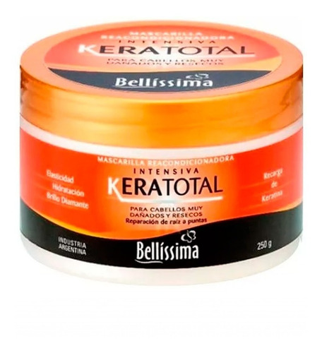 Shampoo + Mascara 250 + 3 Ampollas Keratotal Bellissima