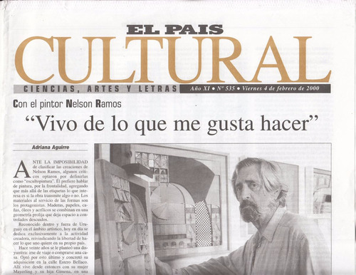 Arte Uruguay Reportaje A Nelson Ramos Pais Cultural 2000