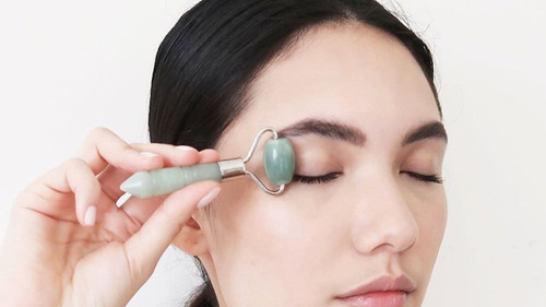 Masajeador Roller Jade Duo Facial Y Corporal Piedra Jade