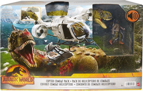 Jurassic World - Pack De Helicoptero De Combate - Mattel